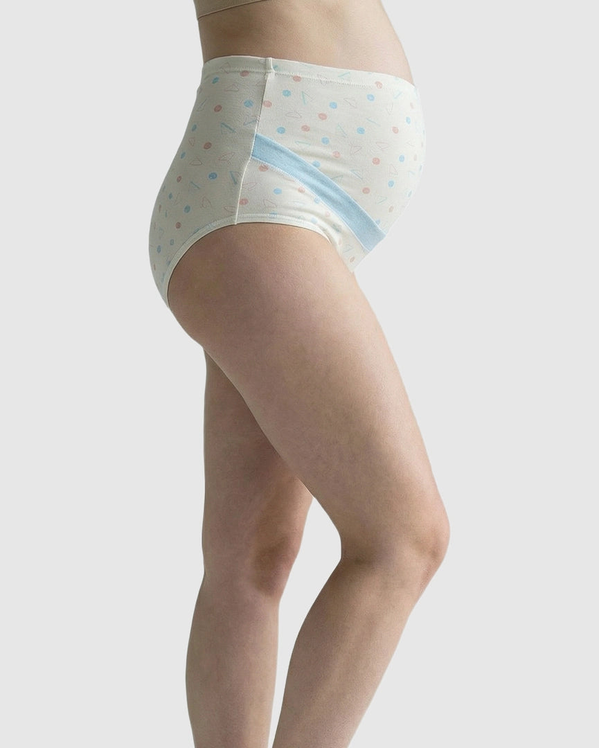 High-Waisted Geometric Pattern Maternity Underwear