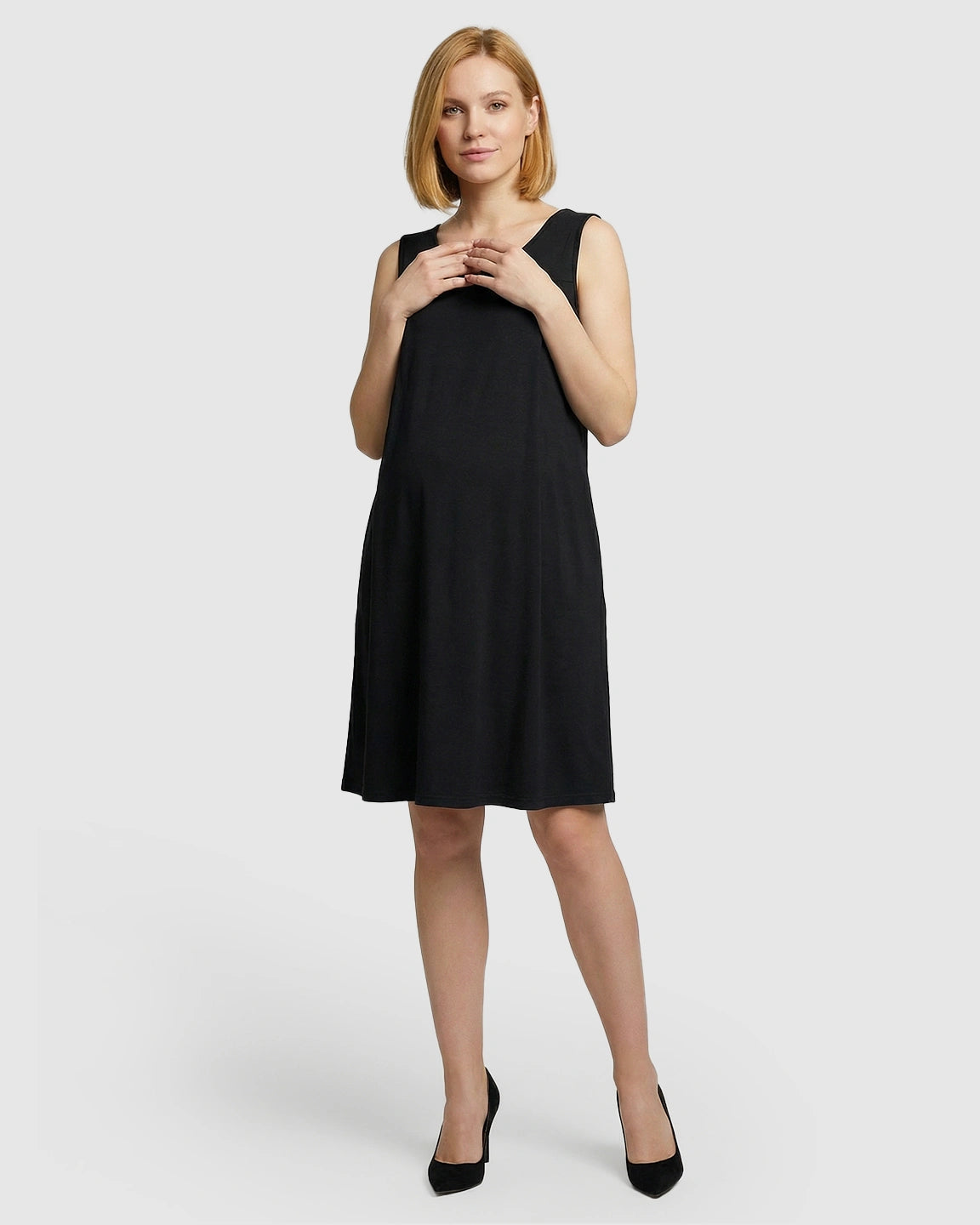 Discreet Nursing Opening Casual Maternity Midi Dress