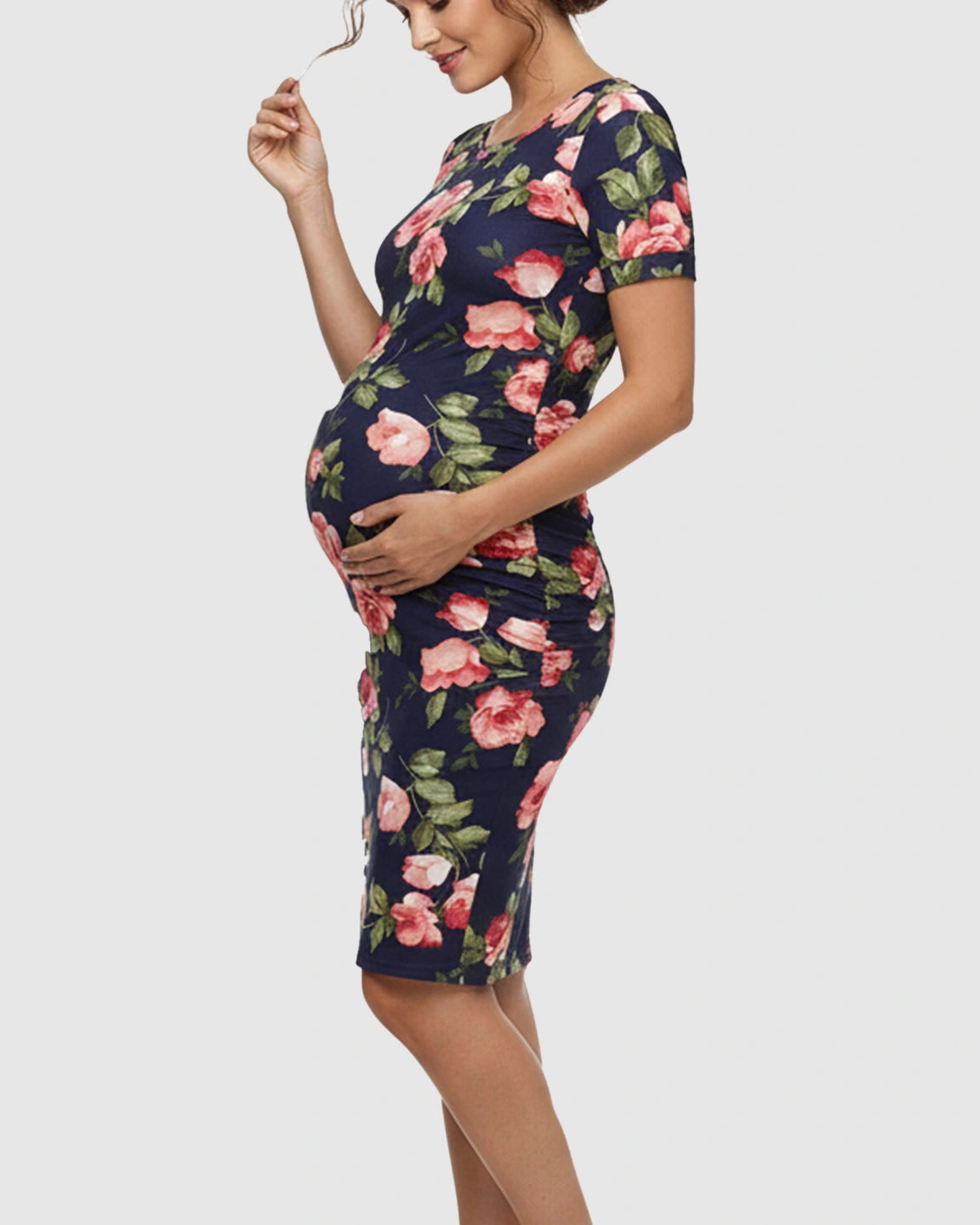 Floral Print Bodycon Maternity Dress