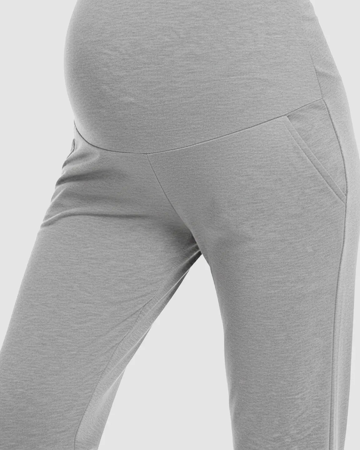 Ankle-Cuffed Elastic Maternity Pants