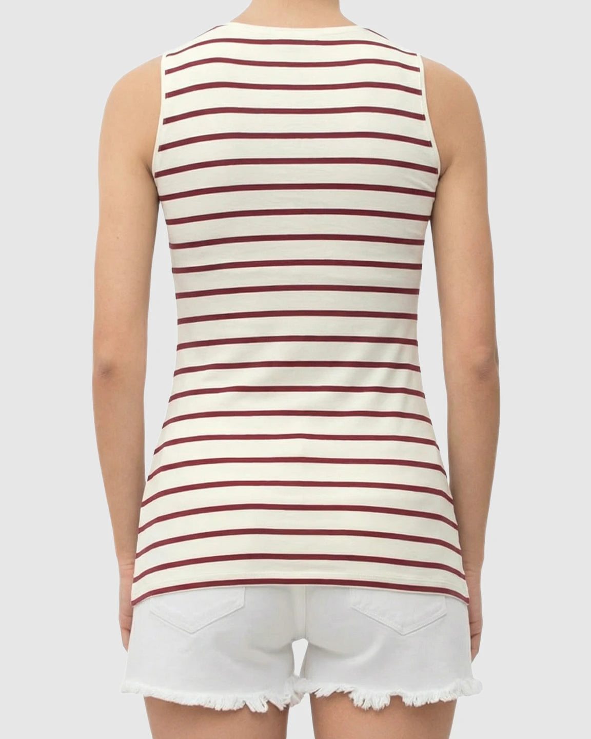 Sleeveless Striped Print Maternity & Nursing Tank Top