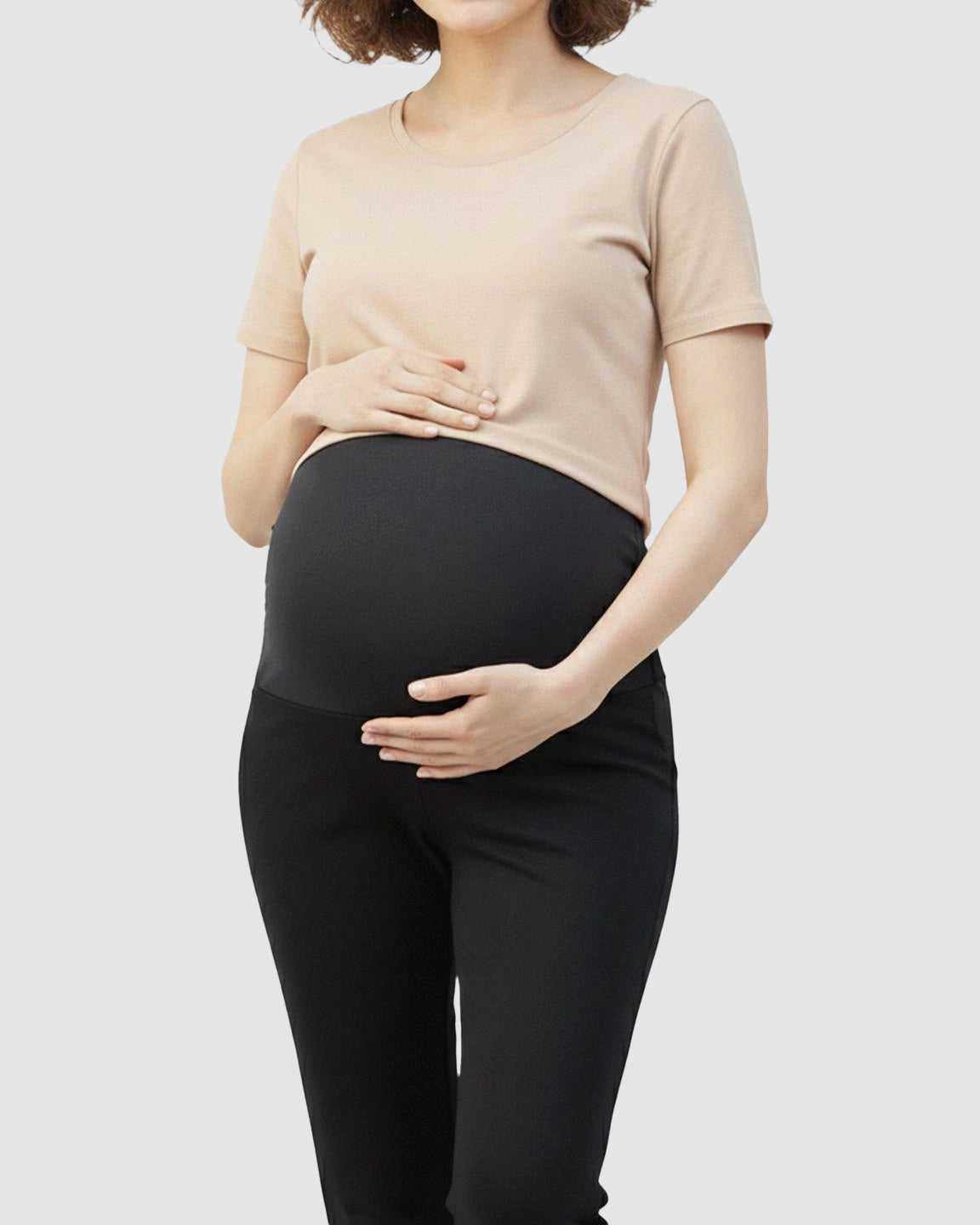 High-Waisted Slim Fit Stretch Maternity Pants