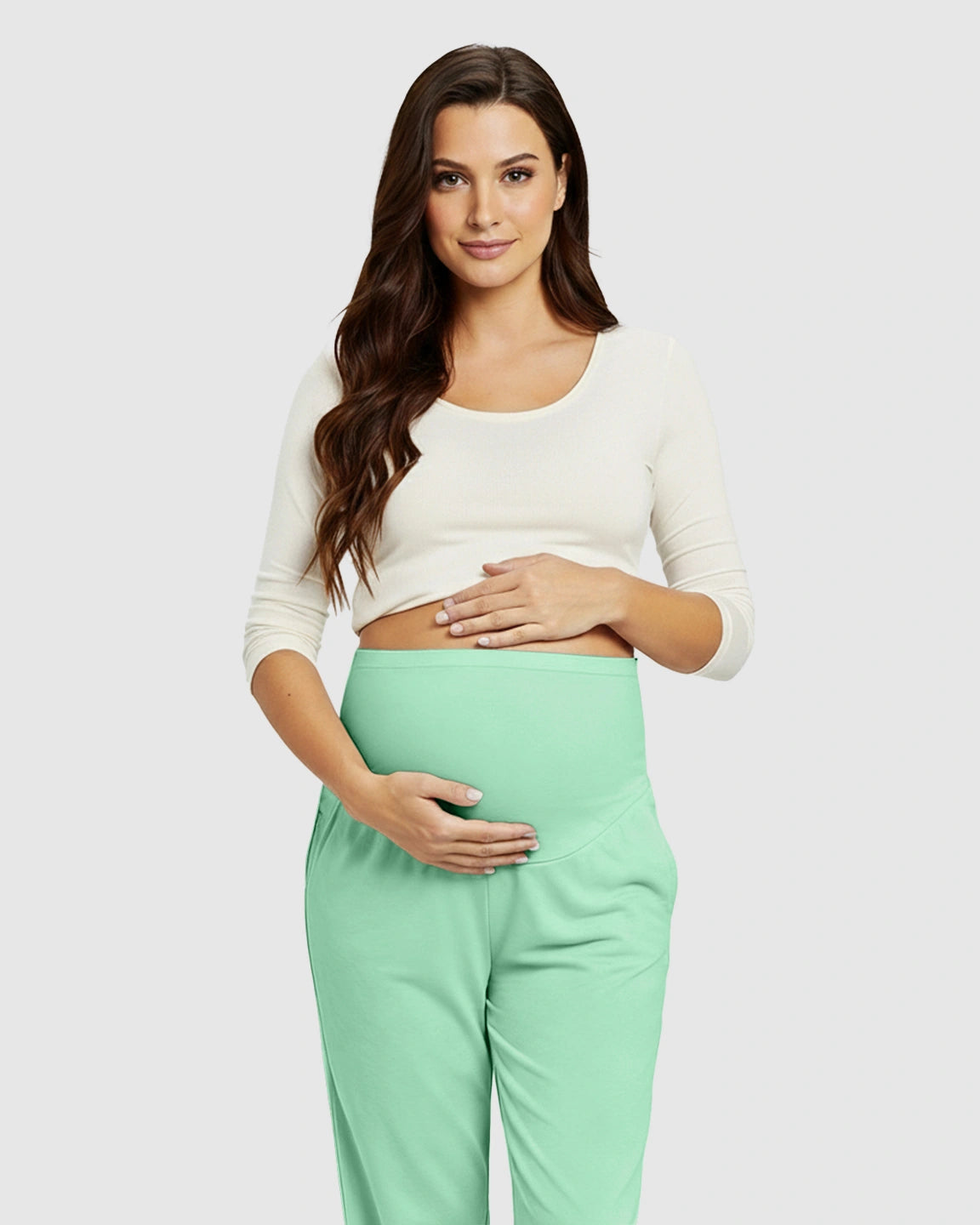 High-Waisted Maternity Capri Pants