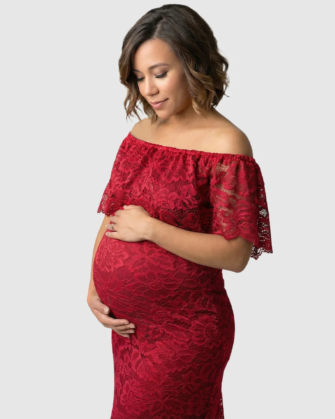 Lace Fitted Mermaid Maternity Gown