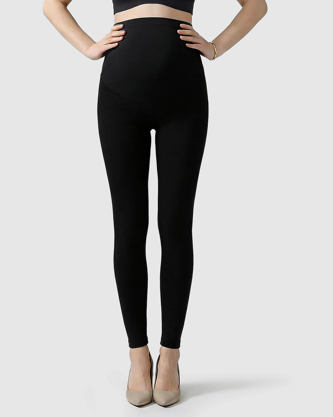 High-Waist Belly Support Maternity Leggings