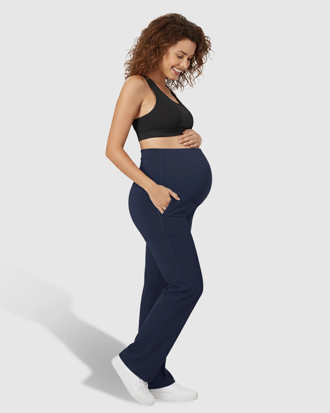 High Elastic Straight Leg Maternity Yoga Pants