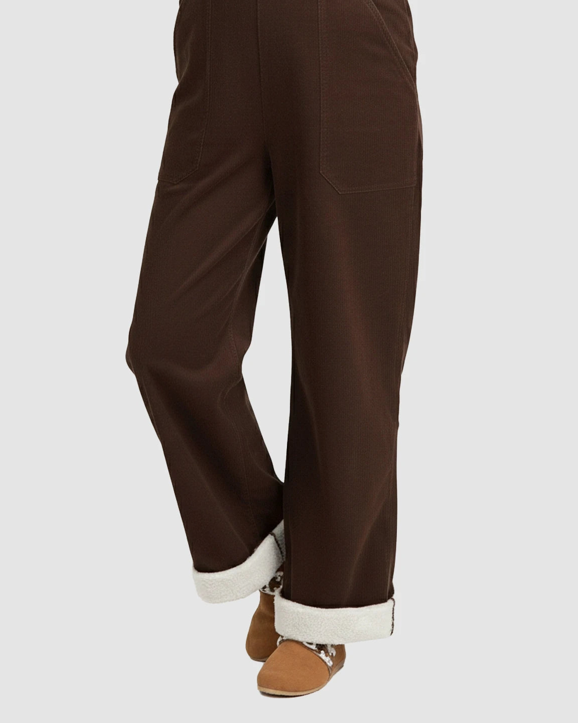 Fleece-Lined Corduroy Maternity Overalls