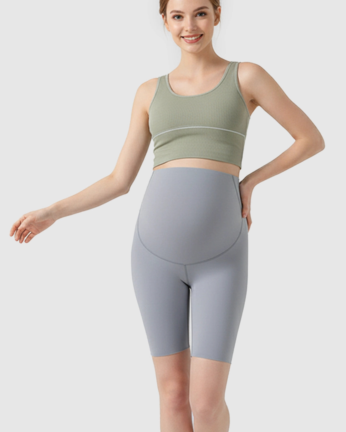 Over-Belly Seamless Design Maternity Shorts