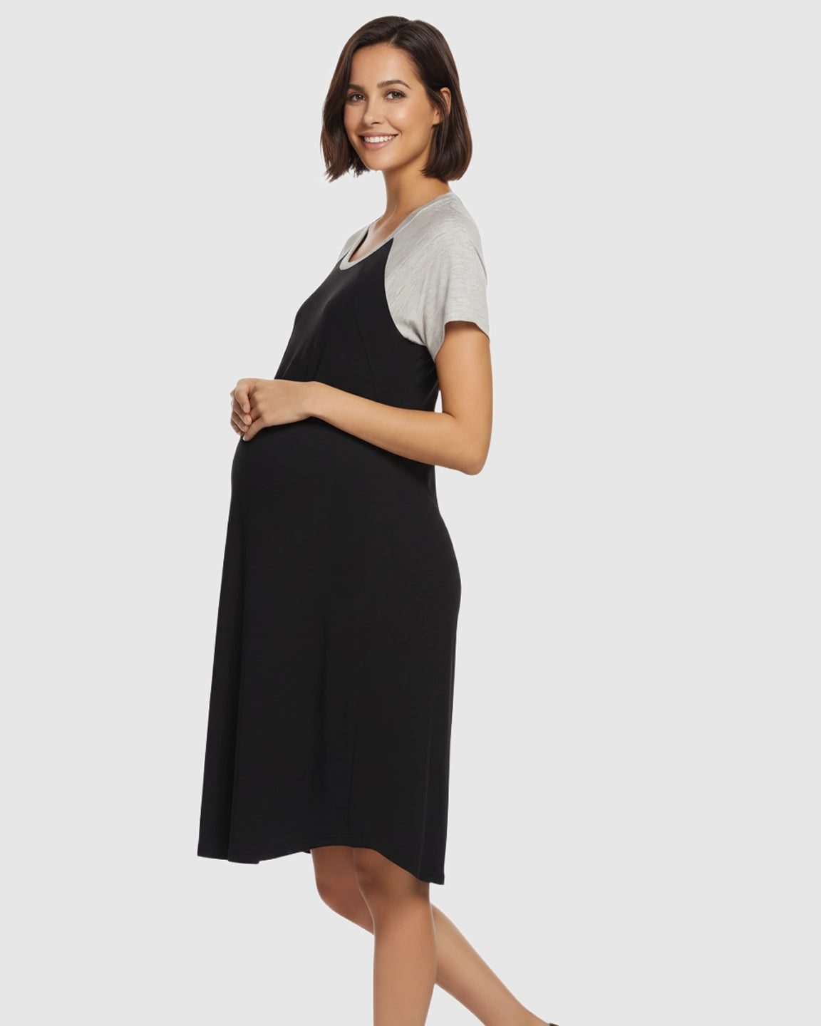 Concealed Nursing Raglan Sleeve Maternity T-Shirt Dress