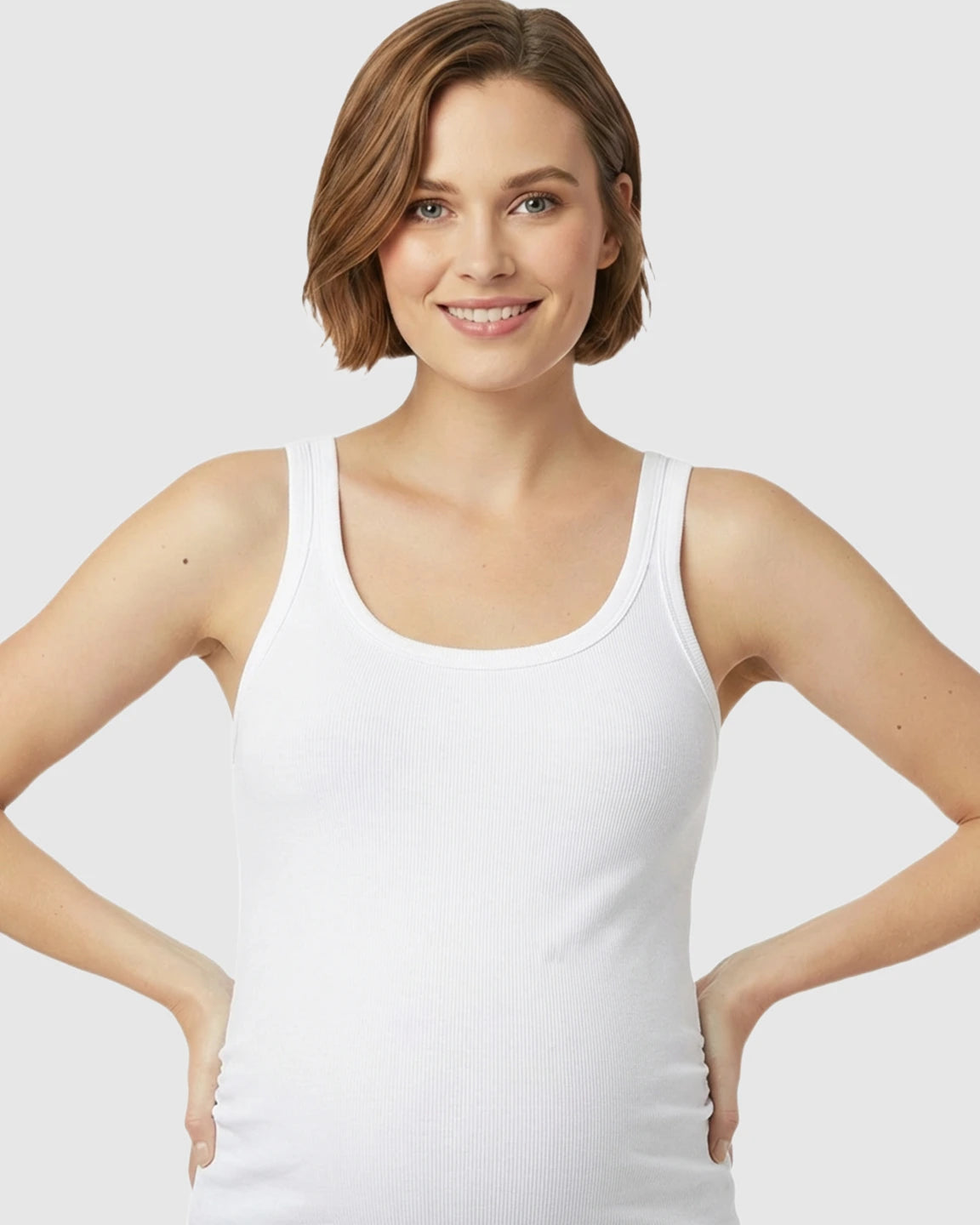 Scoop Neck Slim Fit Maternity & Nursing Tank Top
