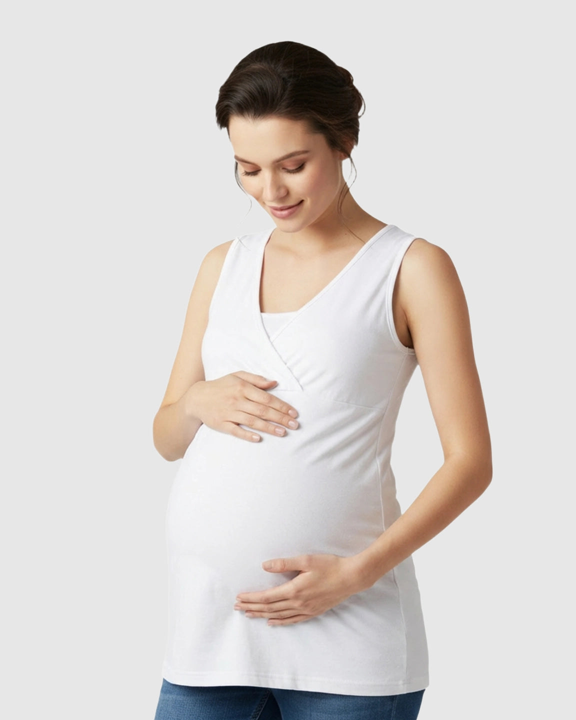 Cross-Front Sleeveless Nursing & Maternity Top