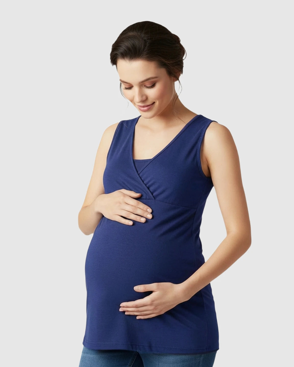 Cross-Front Sleeveless Nursing & Maternity Top