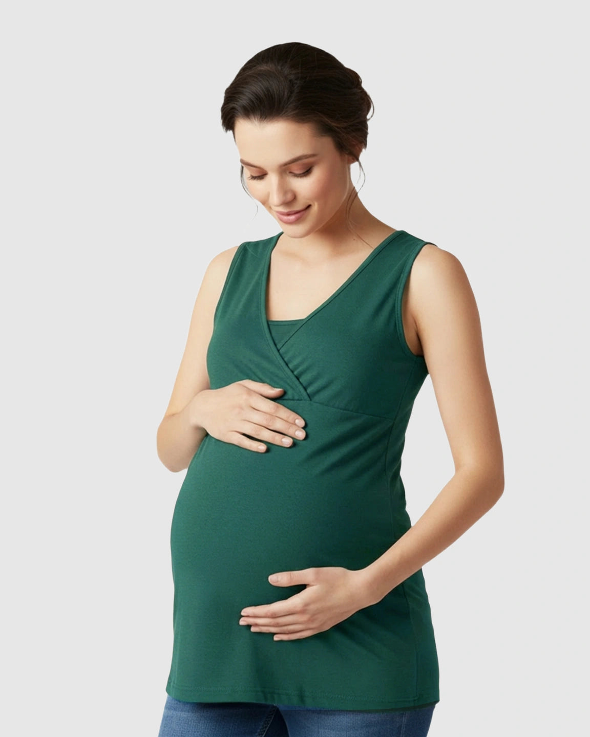 Cross-Front Sleeveless Nursing & Maternity Top