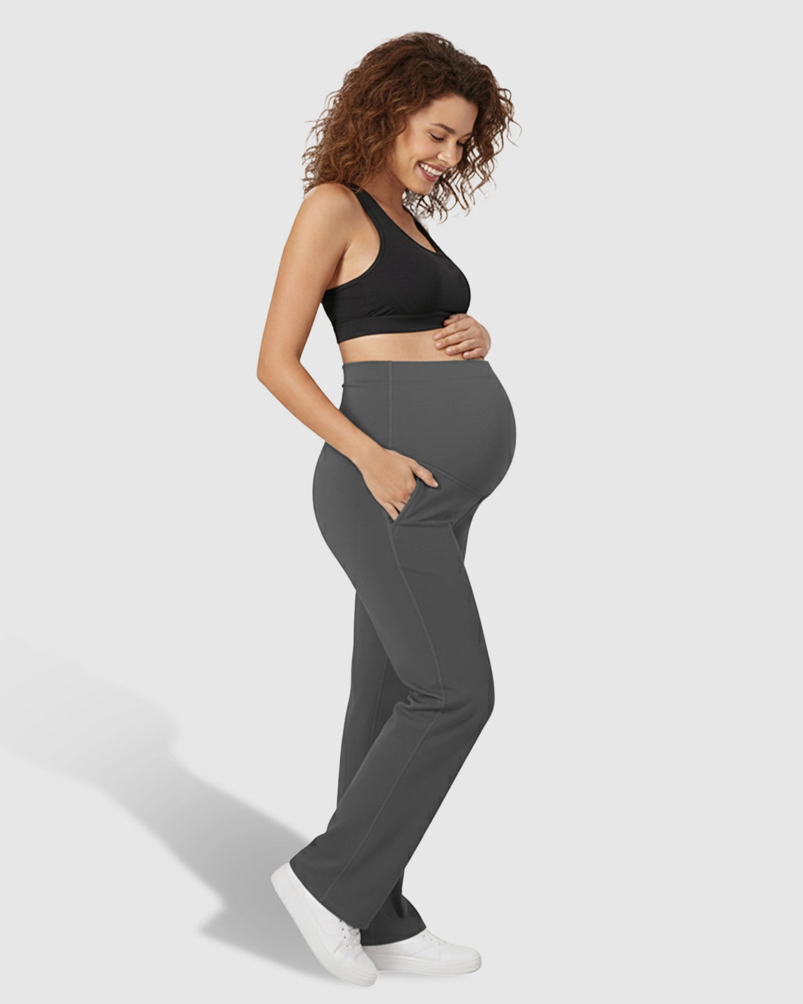 High Elastic Straight Leg Maternity Yoga Pants