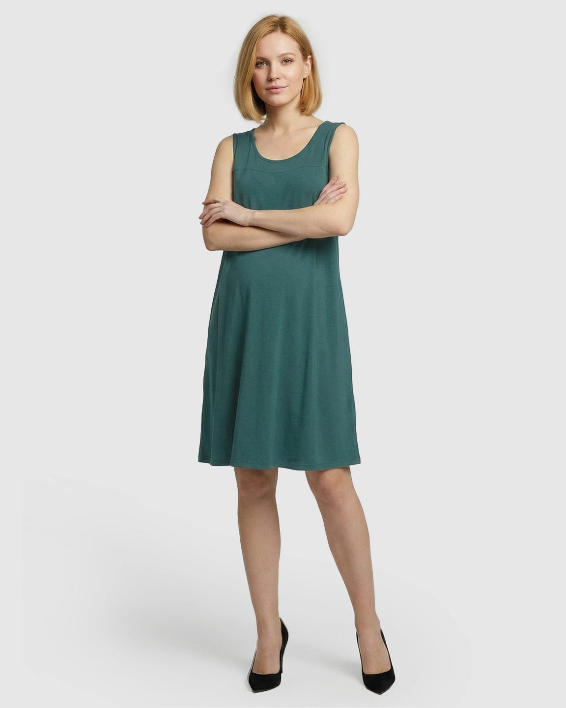 Discreet Nursing Opening Casual Maternity Midi Dress