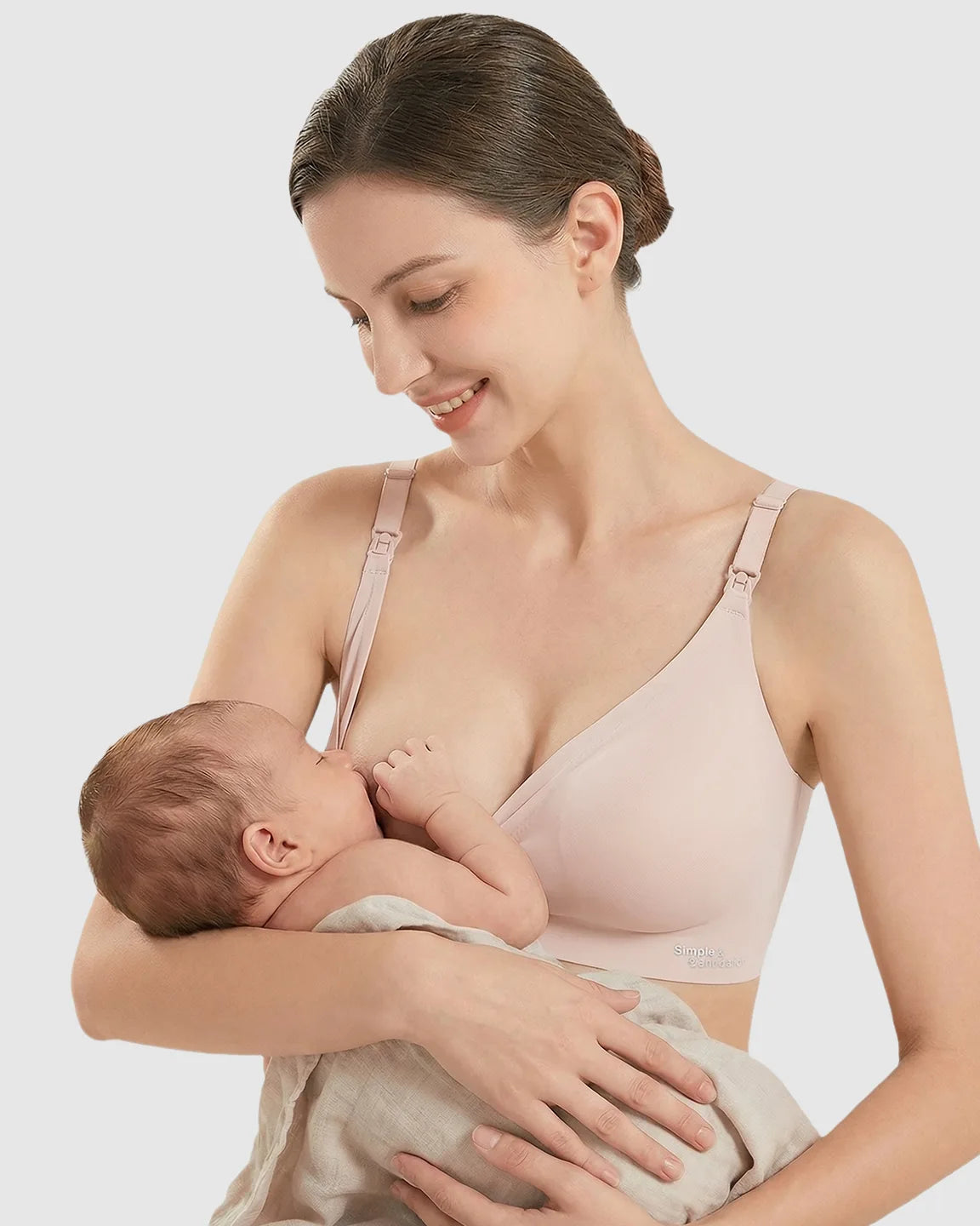 Clip-Down Straps Contoured Nursing Bra