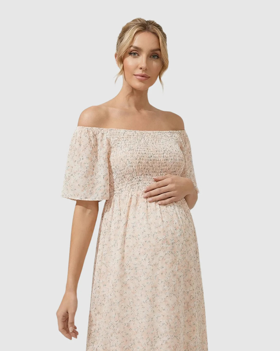 Flutter Sleeve A-Line Maternity Summer Dress