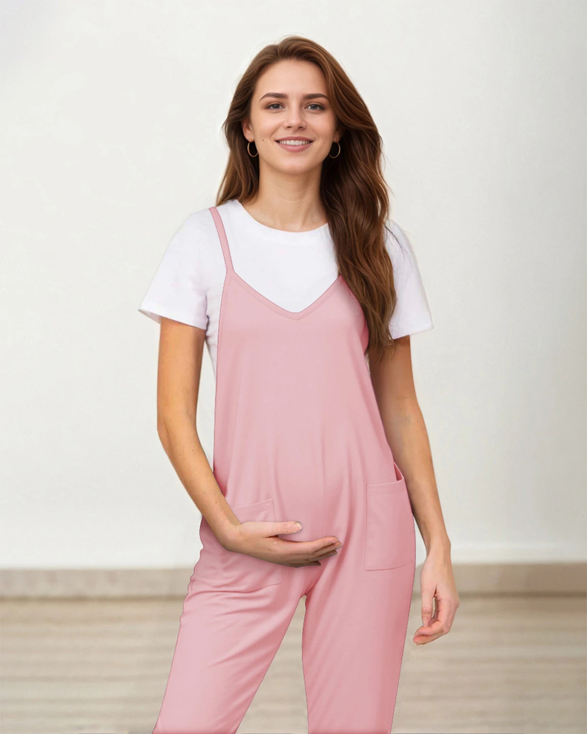 Oversized Adjustable Strap Maternity Jumpsuit