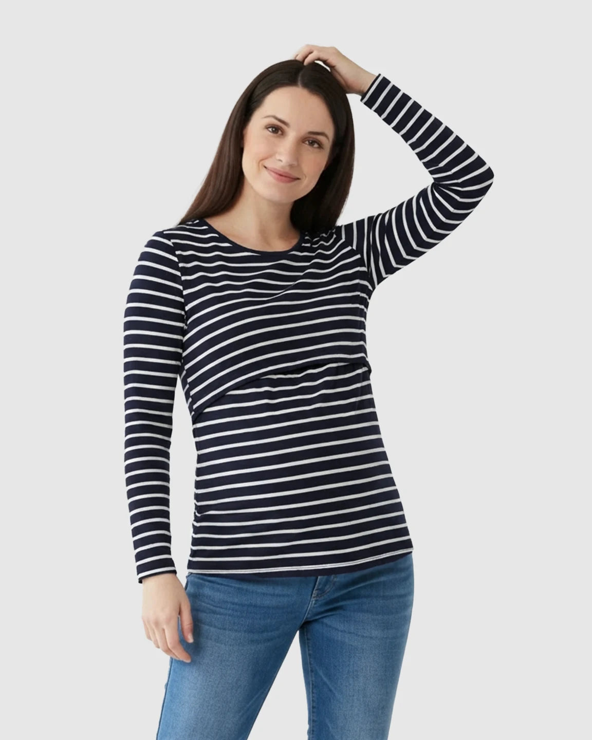 Pull-Up Nursing Opening Scoop Neck Maternity & Nursing Top