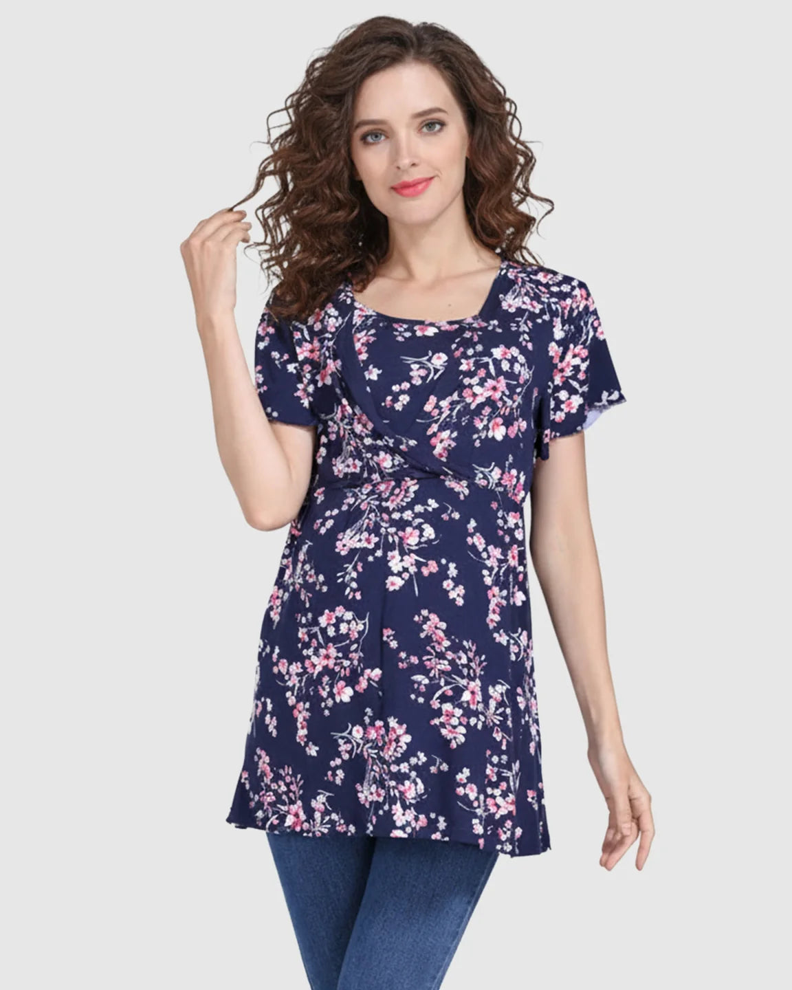 Crisscross Bodice Tunic Maternity Top