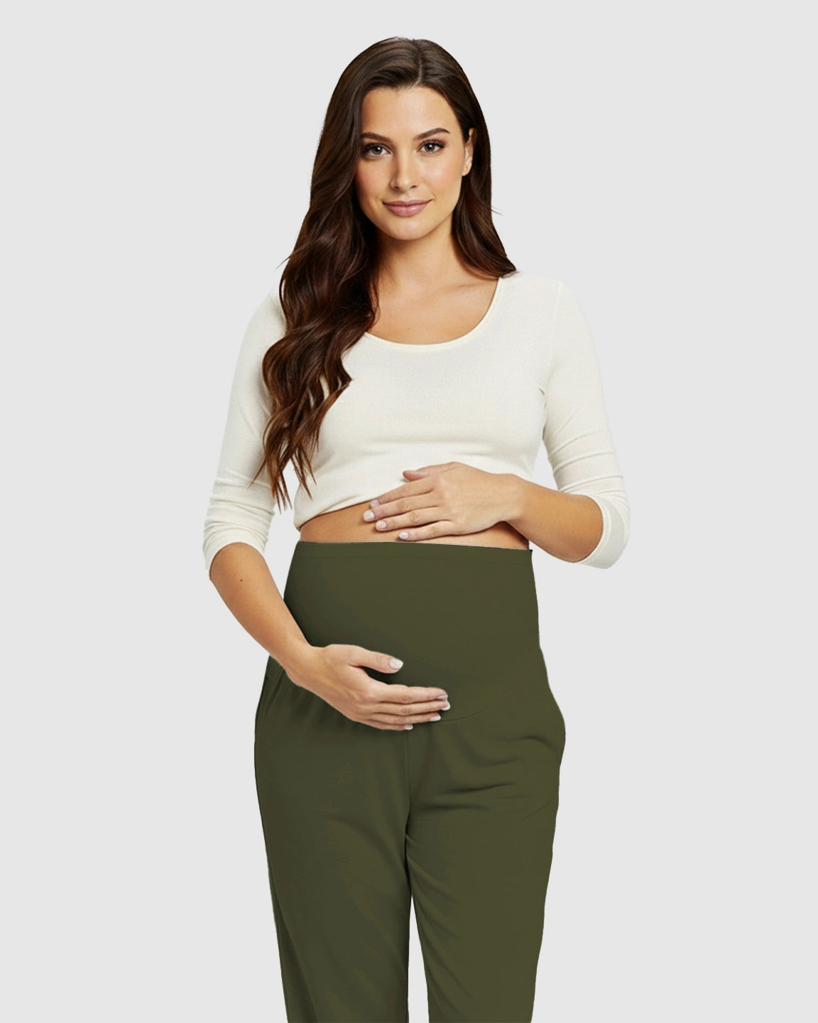 High-Waisted Maternity Capri Pants