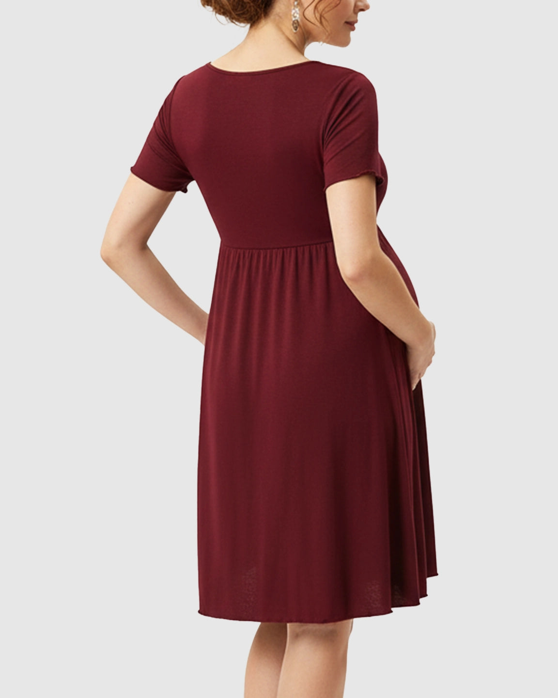 Lettuce Edge Hem Casual Maternity Mini Dress