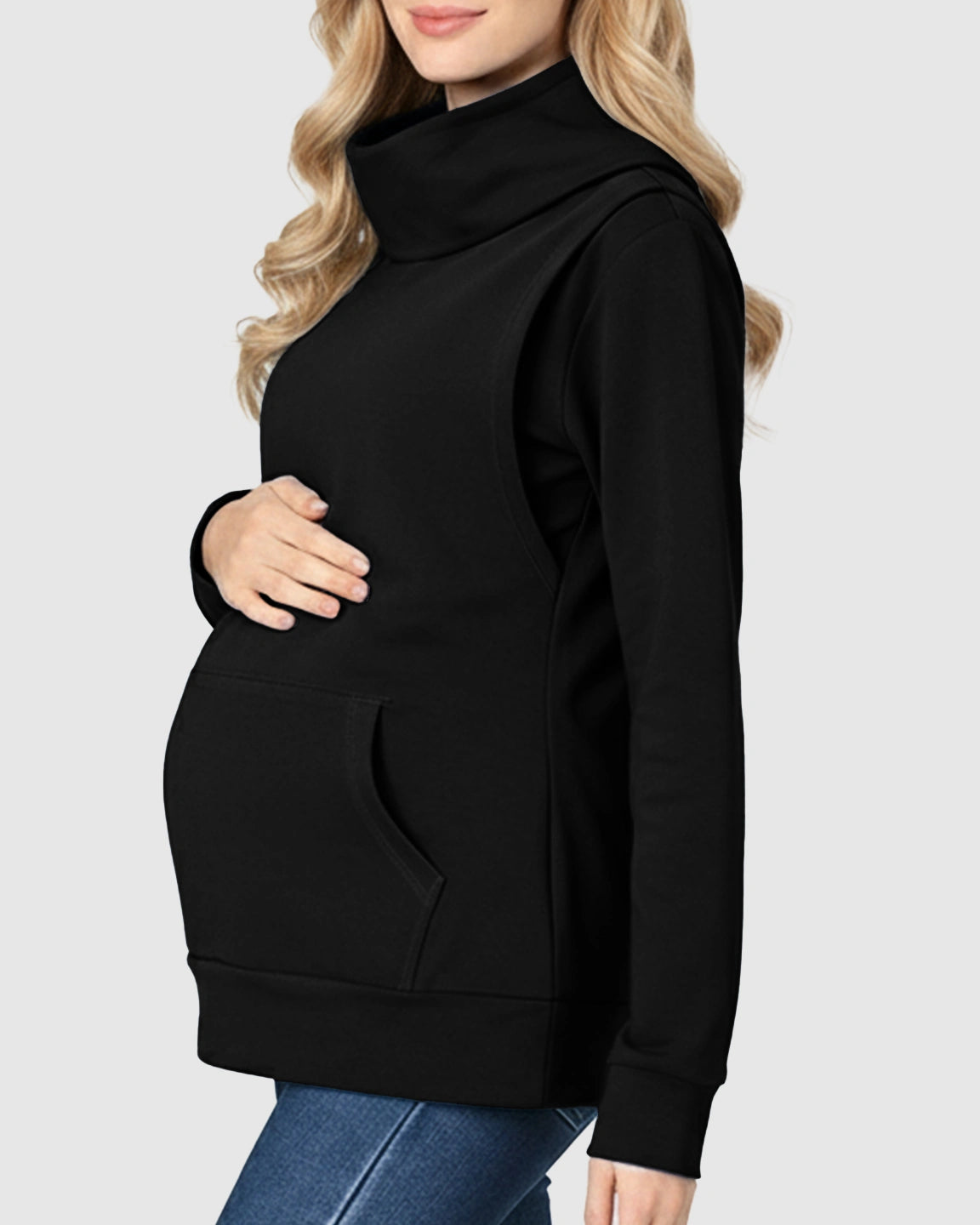 High Cowl Neck Stylish Maternity Nursing Top