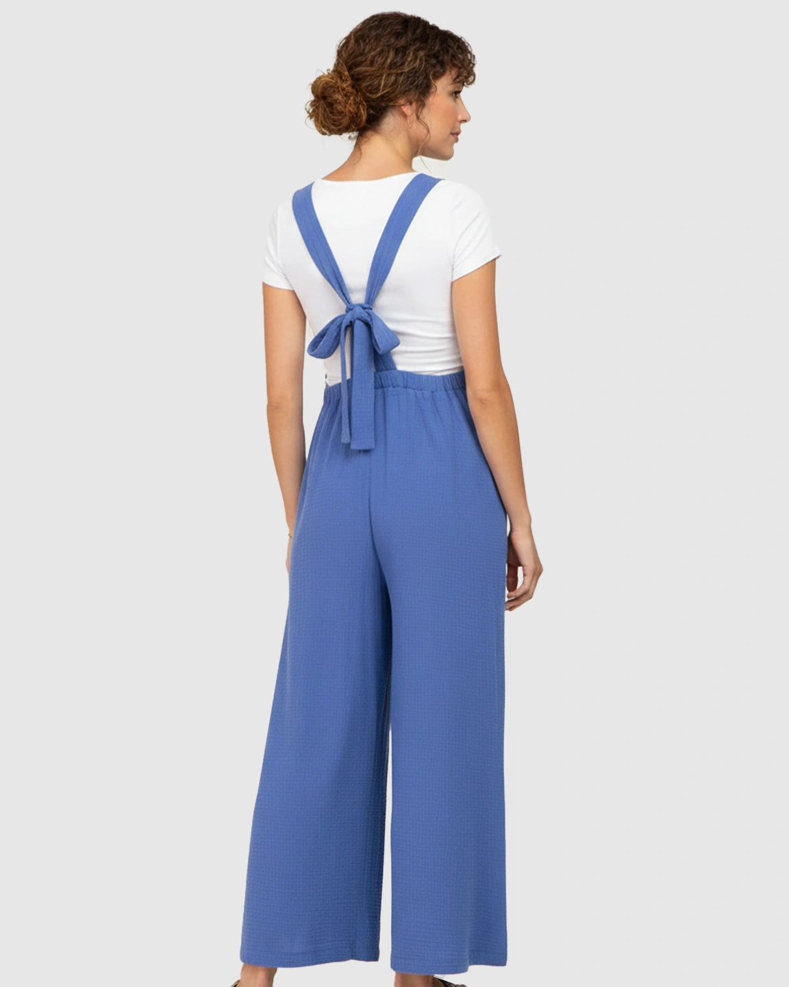 Tie-Back Wide-Leg Maternity Jumpsuit