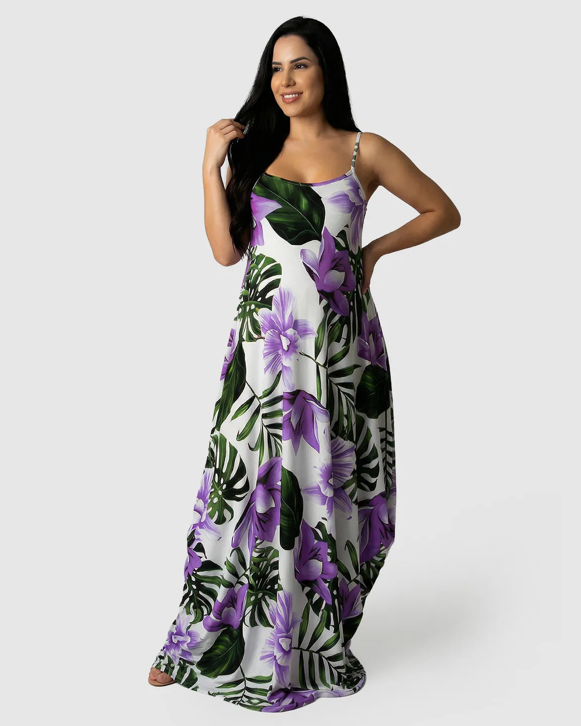 Spaghetti Strap Casual Maternity Maxi Dress