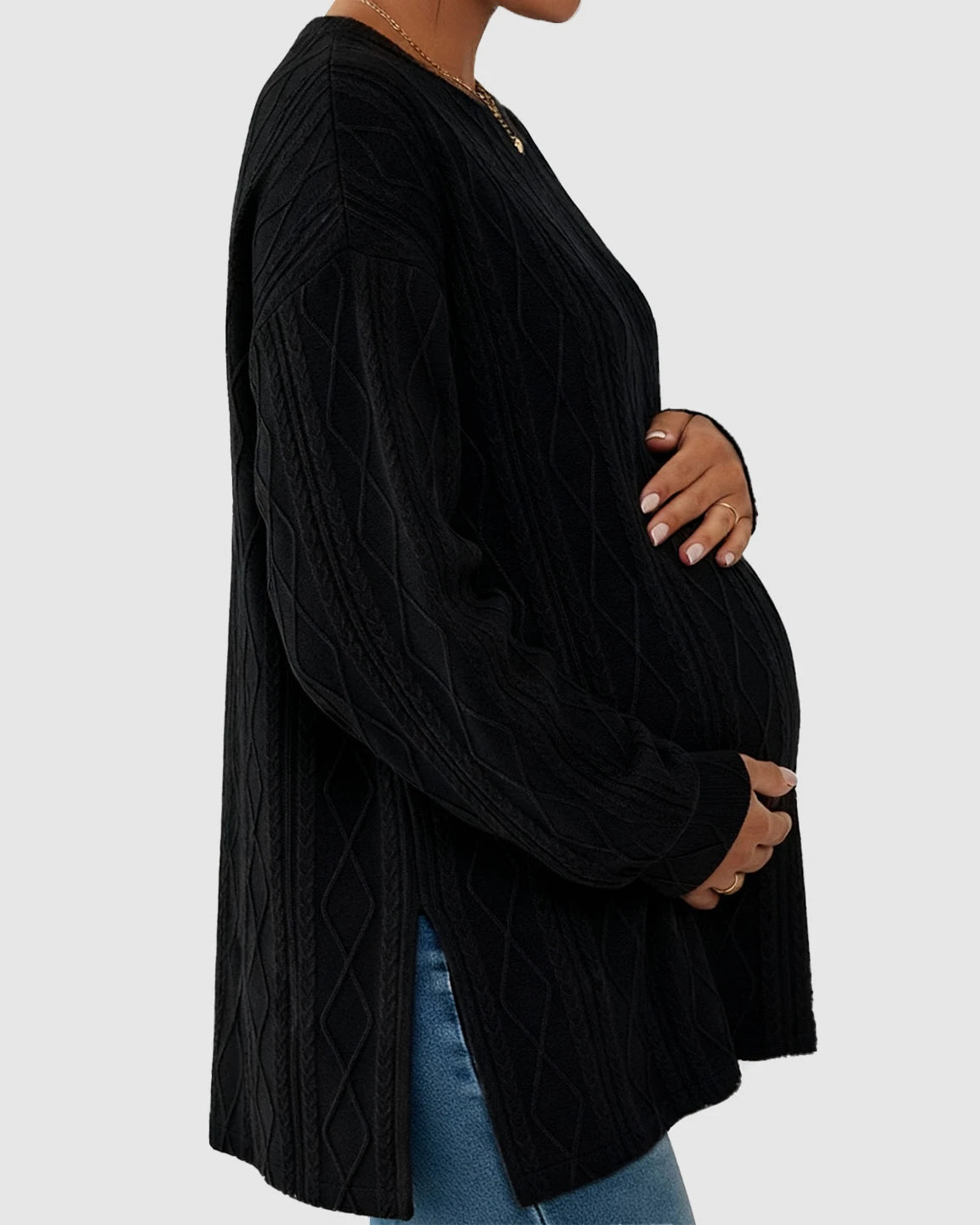 Elegant Textured Loose Fit Maternity Top