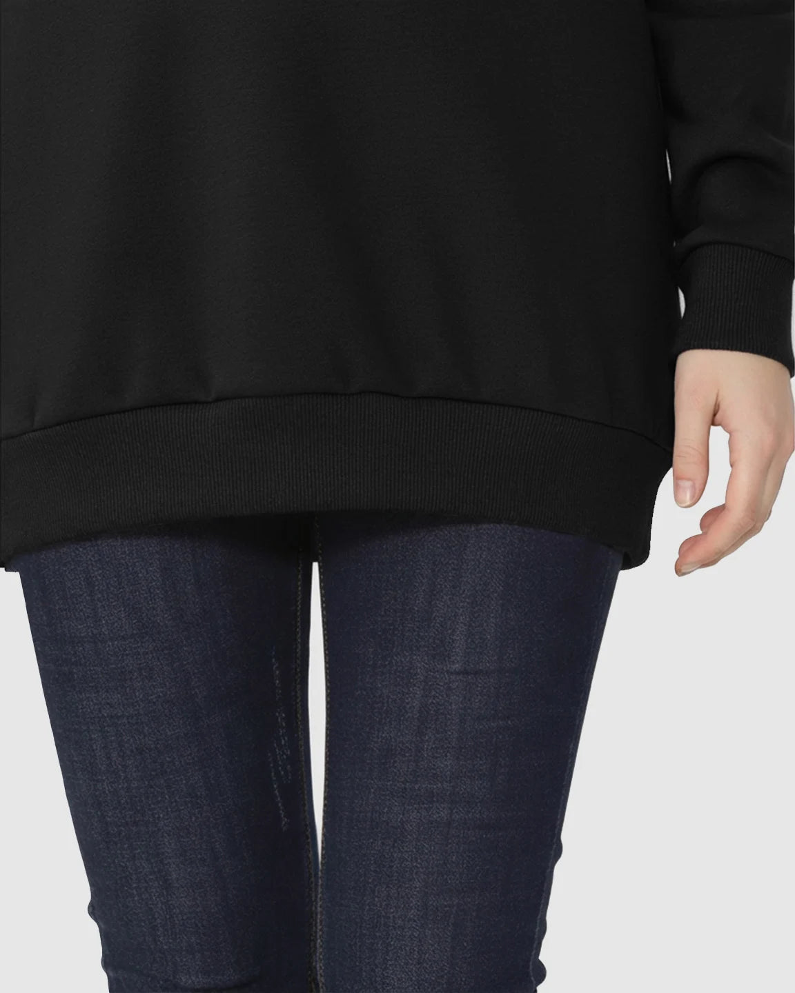 Discreet Zipper Nursing Access Casual Maternity Top