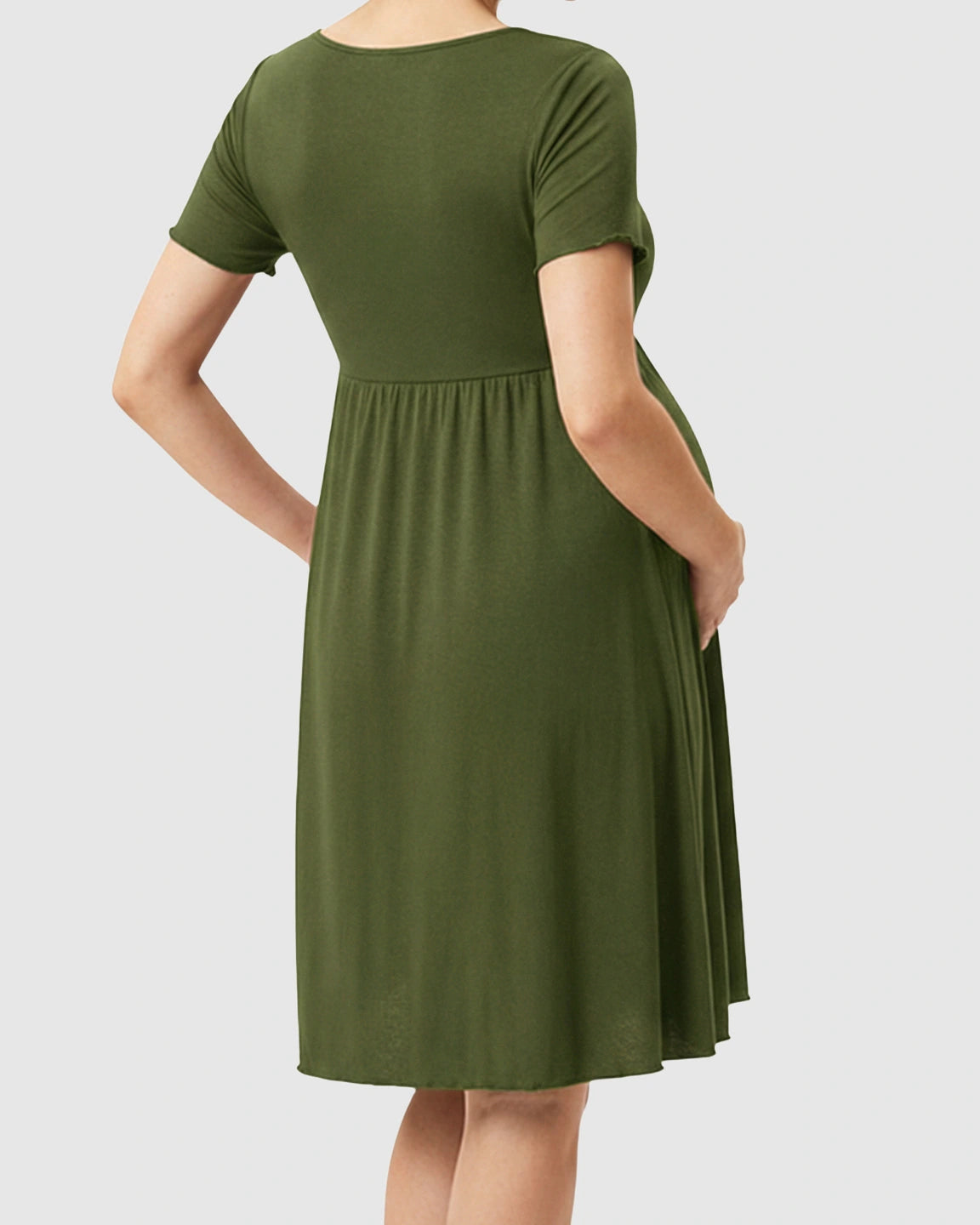 Lettuce Edge Hem Casual Maternity Mini Dress