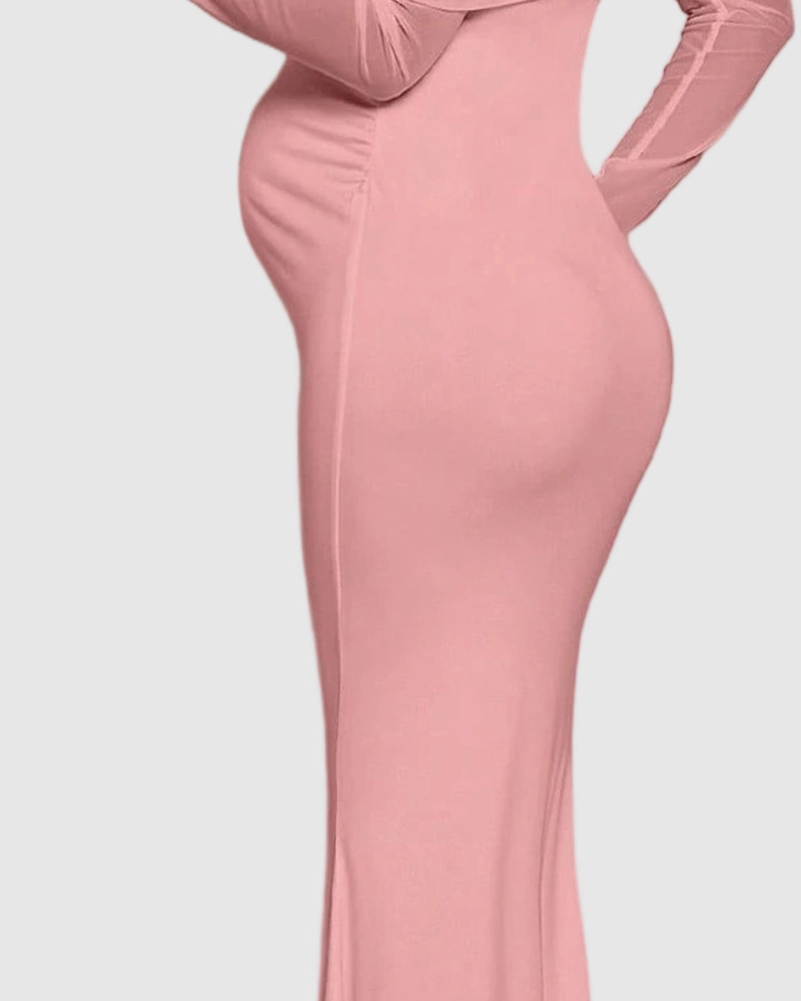 Draped Neck Mermaid Fit Maternity Maxi Dress