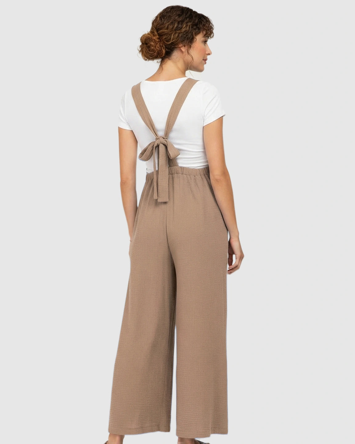 Tie-Back Wide-Leg Maternity Jumpsuit