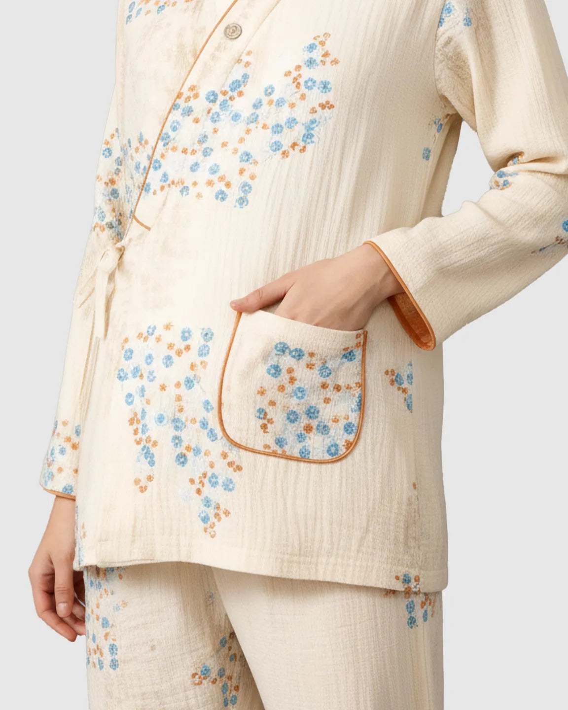 Cotton-Muslin Japanese-Style Maternity Sleepwear Set