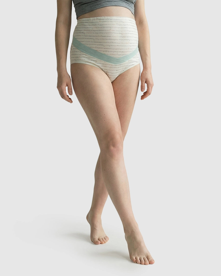 High-Waisted Letter Pattern Maternity Underwear