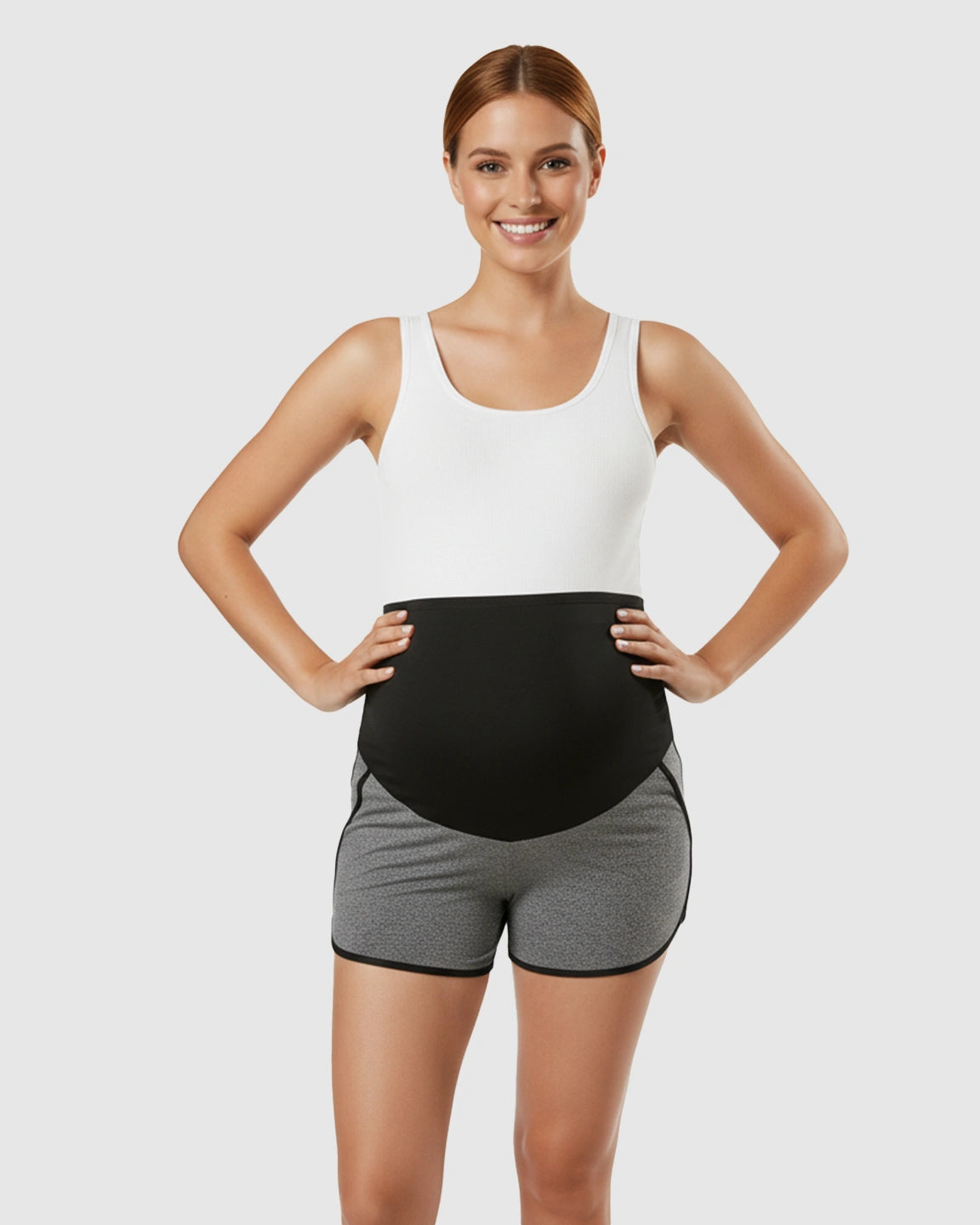 Contrast Trim Butt-Lifting Maternity Shorts