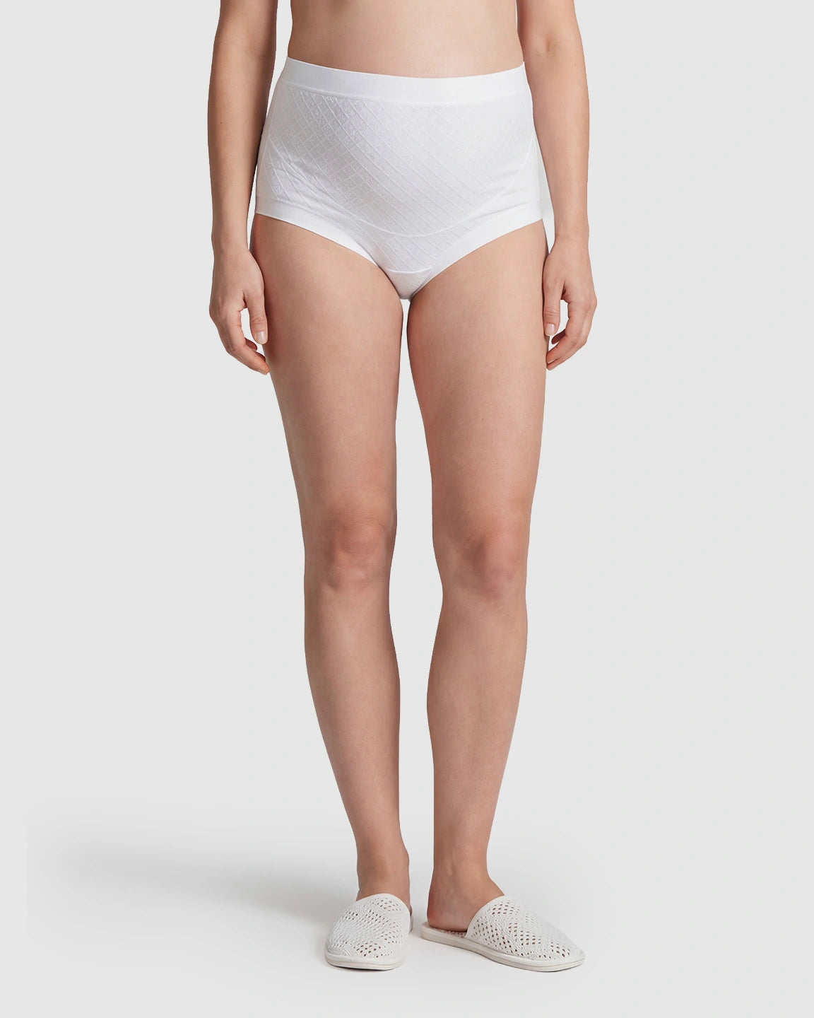 Mid-Waist Check Pattern Maternity Underwear