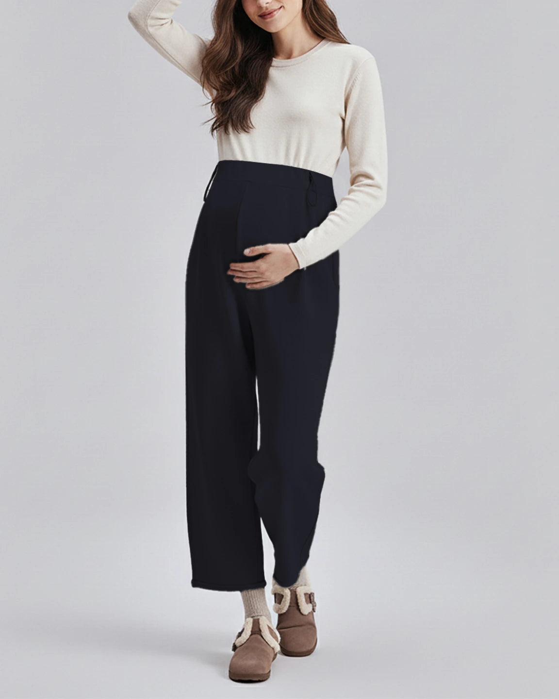 Velvet Straight-Leg Maternity Pants