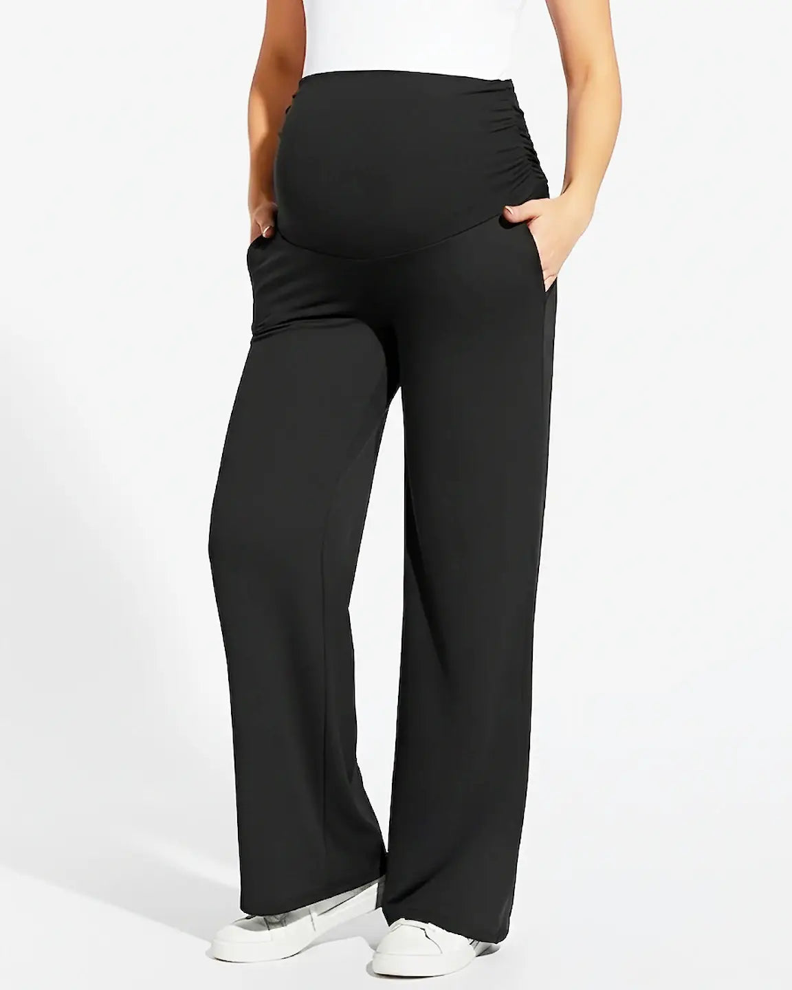 Ruched Hem Over Belly Casual Maternity Pant