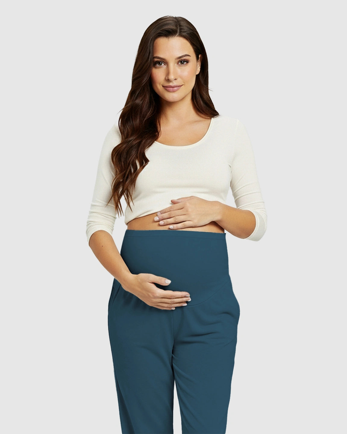 High-Waisted Maternity Capri Pants