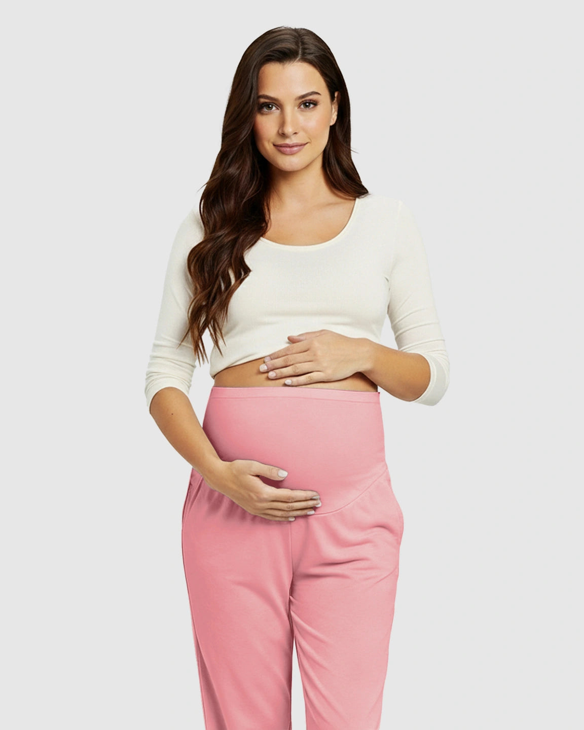 High-Waisted Maternity Capri Pants