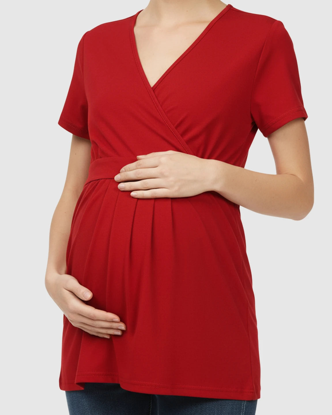 V-Neck Wrap-Style Maternity Top