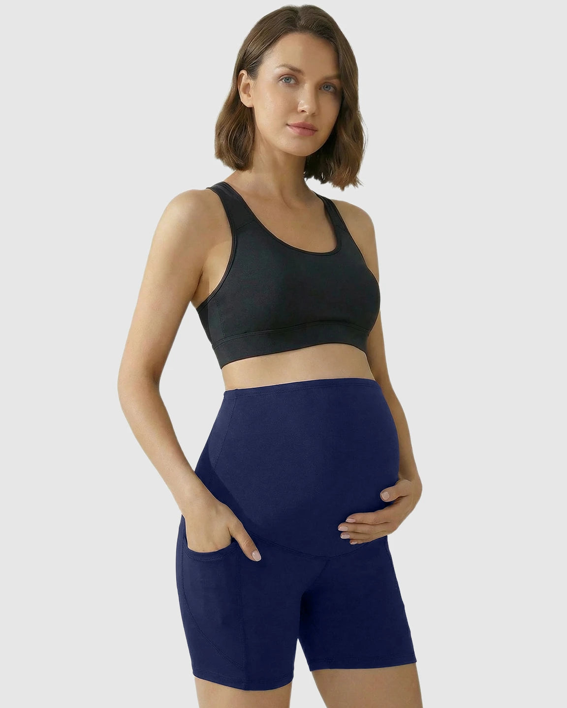 High-Waist Supportive Maternity Shorts