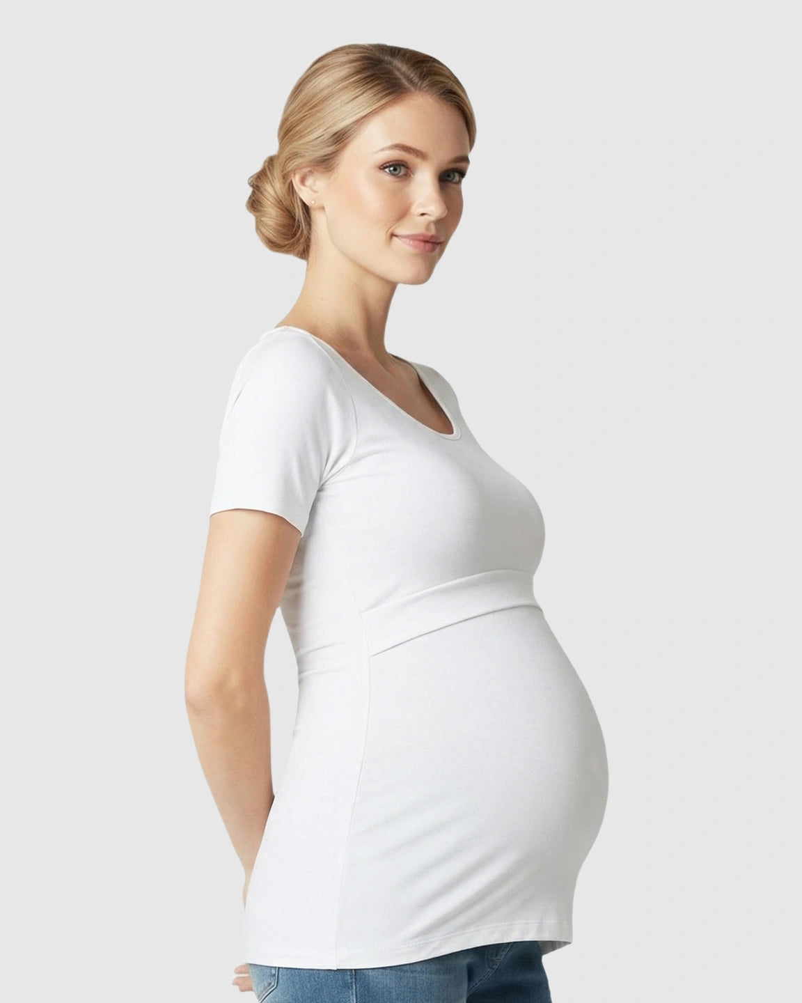 Stretch-Fit V-Neck Nursing T-Shirt