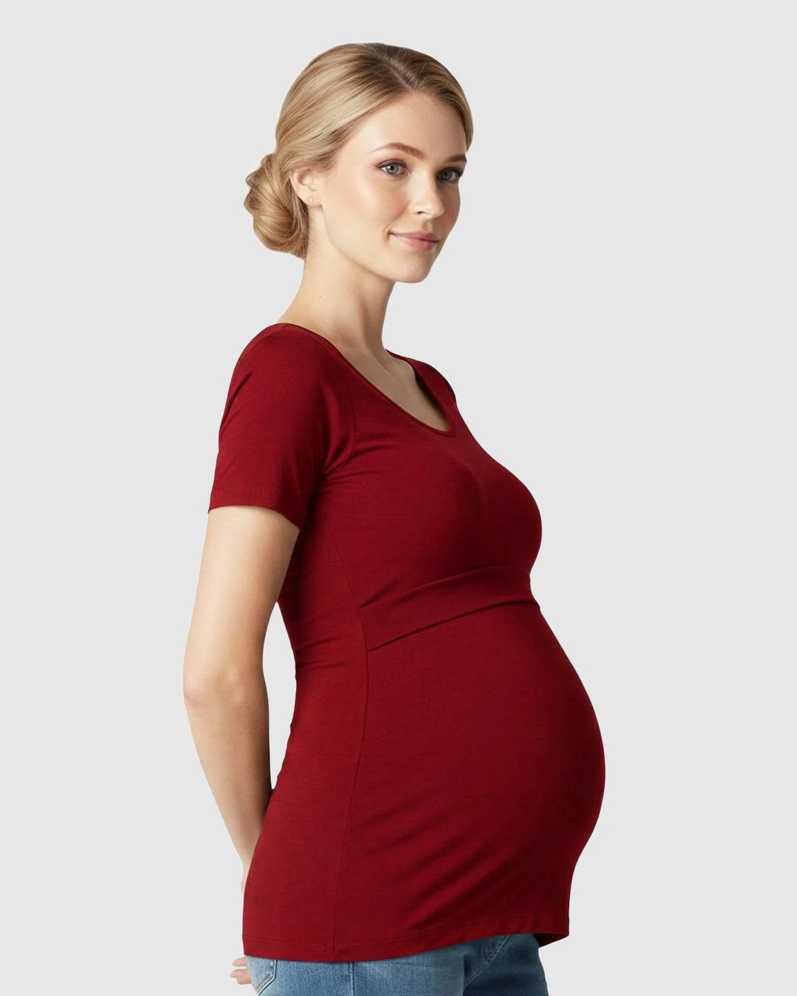 Stretch-Fit V-Neck Nursing T-Shirt