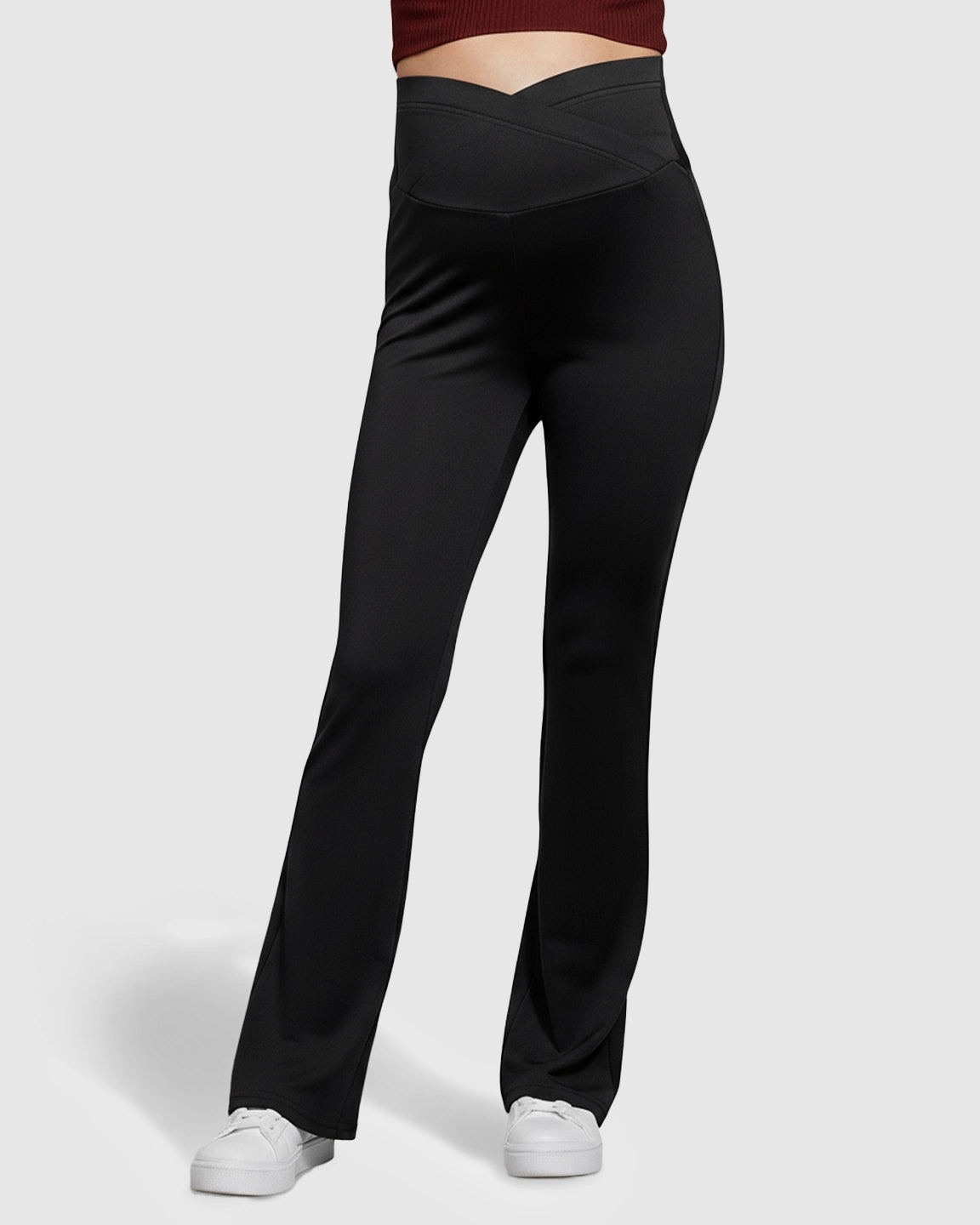 Crossover Waist Flared Maternity Pants