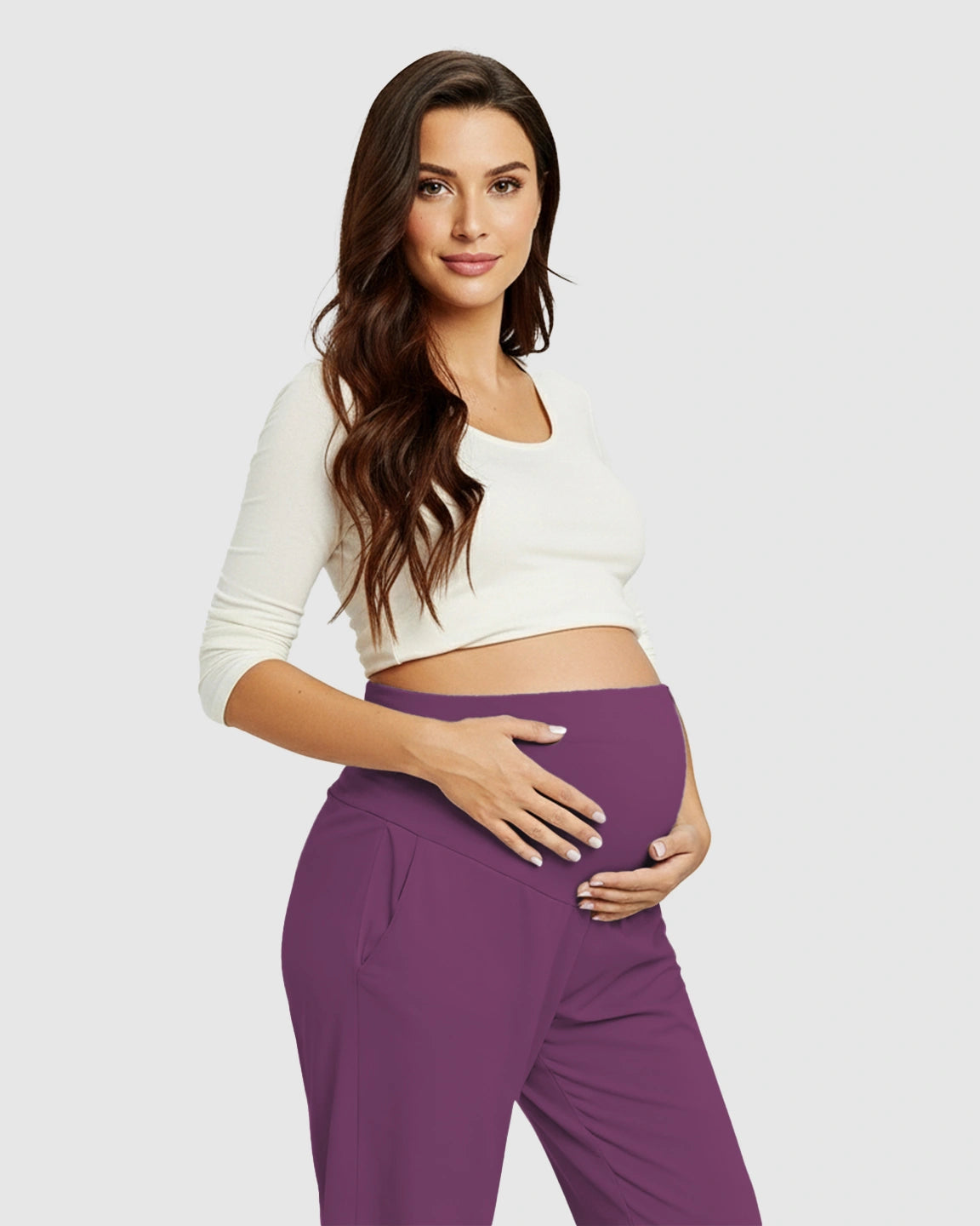 High-Waisted Maternity Capri Pants