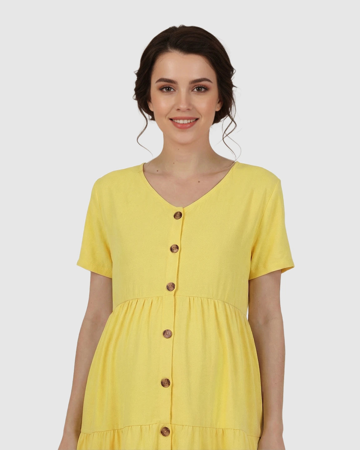 Button-Up Tiered Maternity Mini Dress