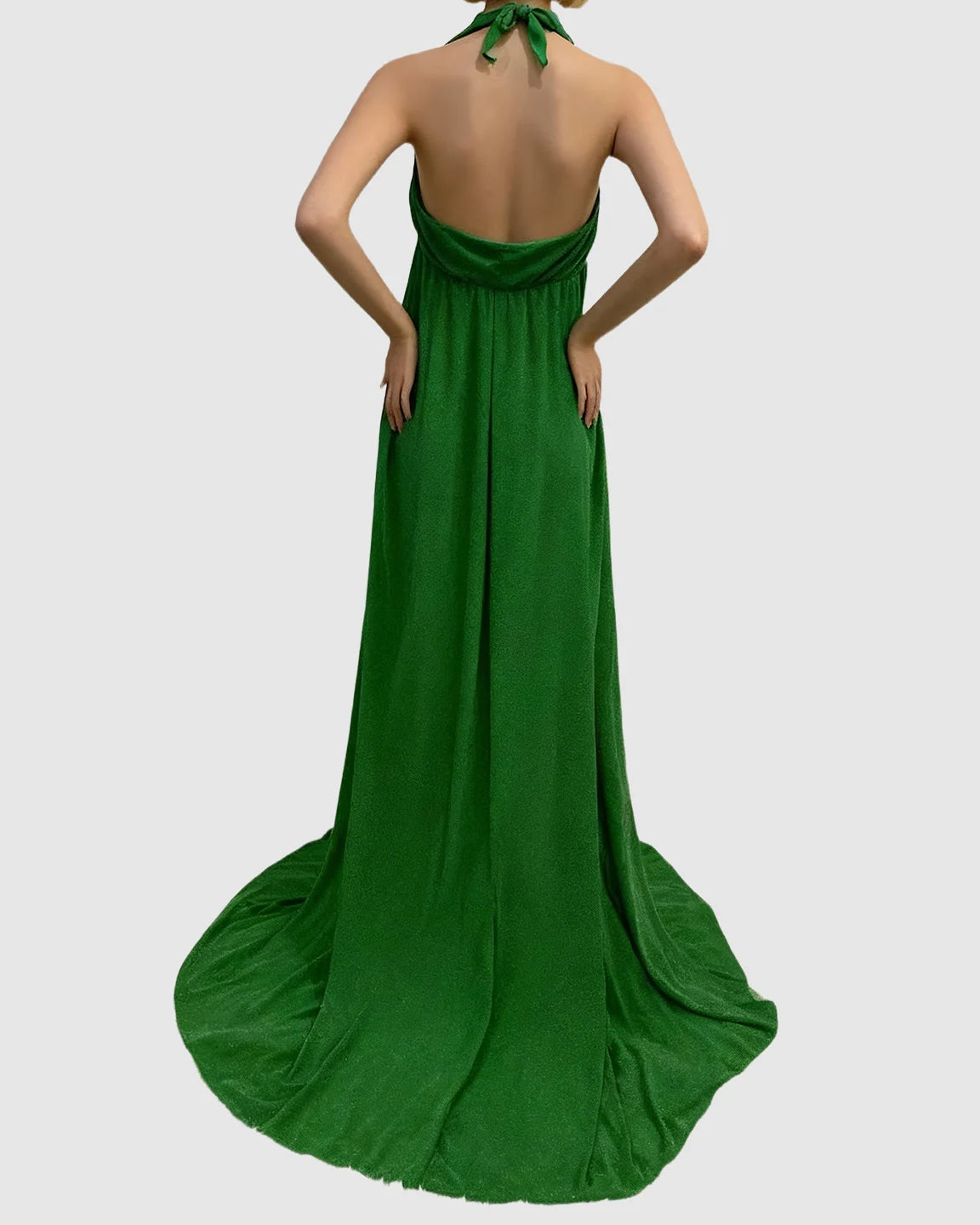 Tie-Back Flowing Maternity Evening Gown